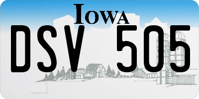IA license plate DSV505