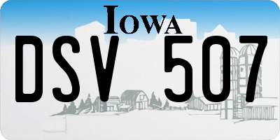 IA license plate DSV507