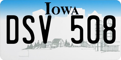IA license plate DSV508