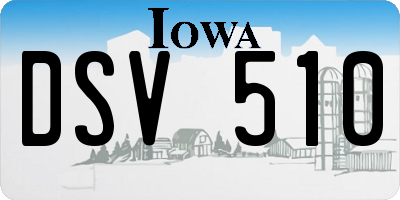 IA license plate DSV510