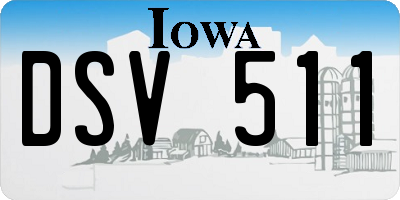 IA license plate DSV511
