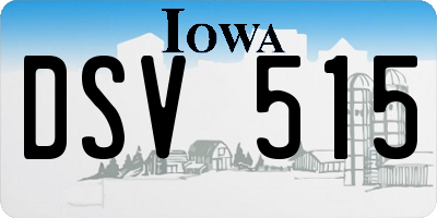 IA license plate DSV515