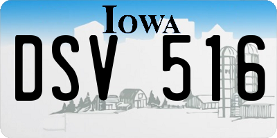 IA license plate DSV516