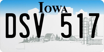 IA license plate DSV517