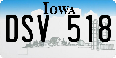 IA license plate DSV518