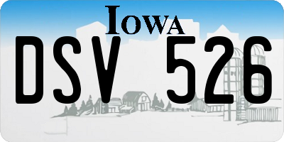 IA license plate DSV526