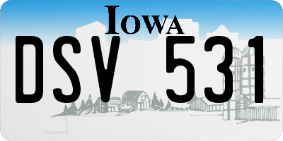 IA license plate DSV531