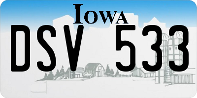 IA license plate DSV533