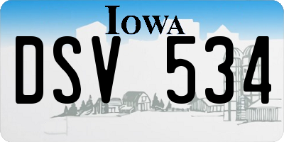 IA license plate DSV534