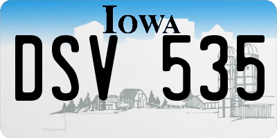 IA license plate DSV535