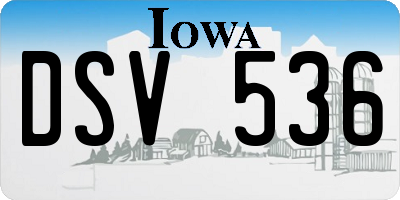 IA license plate DSV536