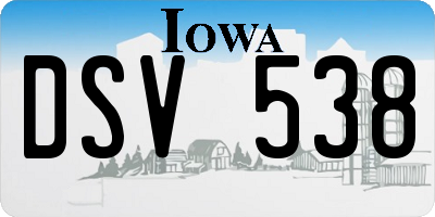 IA license plate DSV538