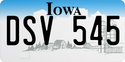 IA license plate DSV545