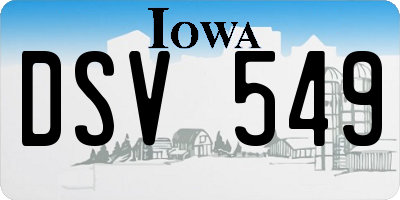 IA license plate DSV549