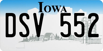 IA license plate DSV552