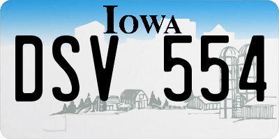 IA license plate DSV554