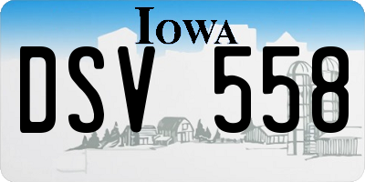 IA license plate DSV558