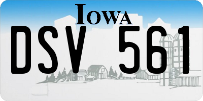 IA license plate DSV561