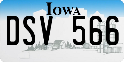 IA license plate DSV566