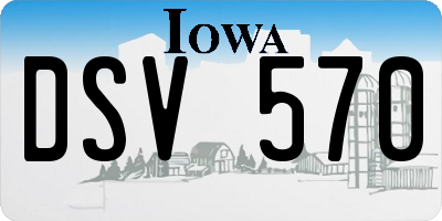 IA license plate DSV570