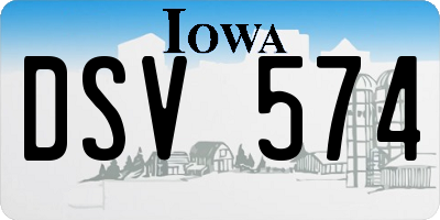 IA license plate DSV574