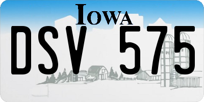 IA license plate DSV575