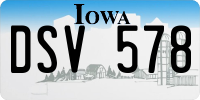 IA license plate DSV578