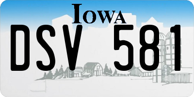 IA license plate DSV581