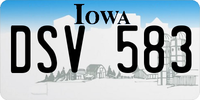 IA license plate DSV583