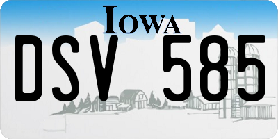 IA license plate DSV585