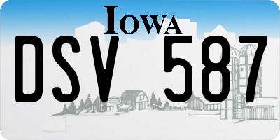 IA license plate DSV587