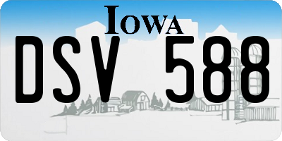 IA license plate DSV588