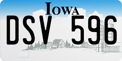 IA license plate DSV596