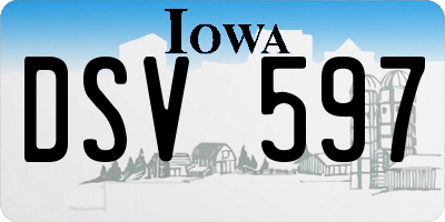 IA license plate DSV597