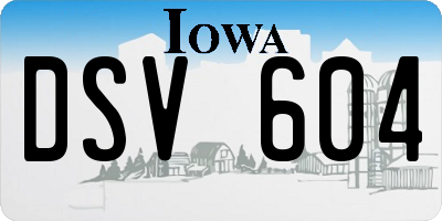 IA license plate DSV604