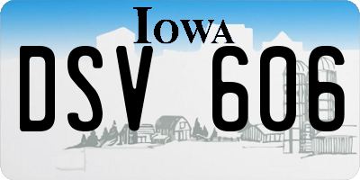IA license plate DSV606