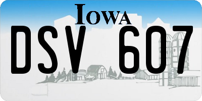 IA license plate DSV607