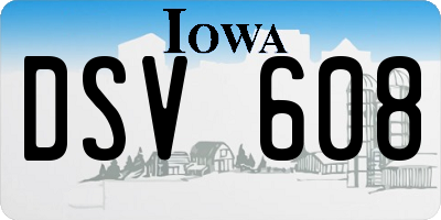 IA license plate DSV608