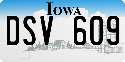 IA license plate DSV609