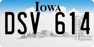 IA license plate DSV614