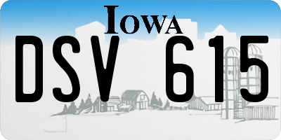 IA license plate DSV615
