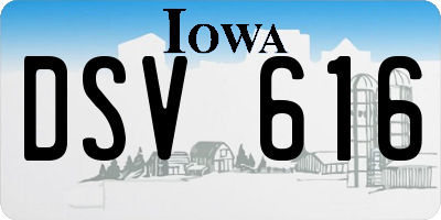 IA license plate DSV616