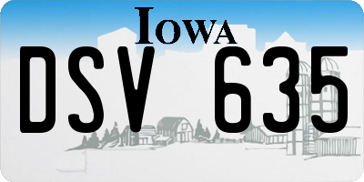 IA license plate DSV635