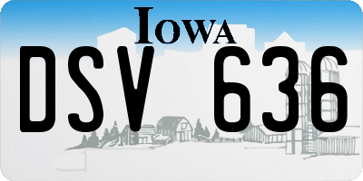 IA license plate DSV636