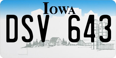 IA license plate DSV643