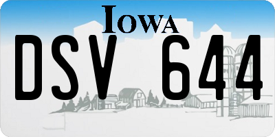 IA license plate DSV644