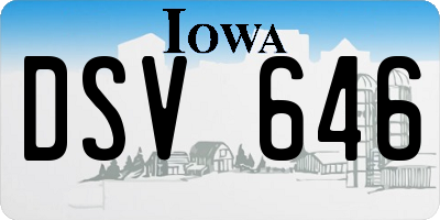 IA license plate DSV646