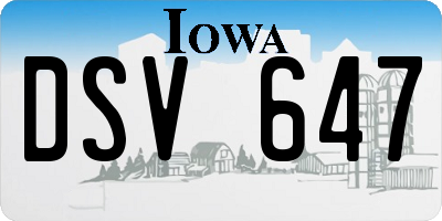 IA license plate DSV647