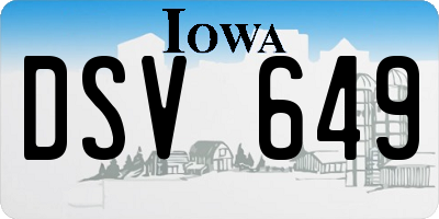 IA license plate DSV649