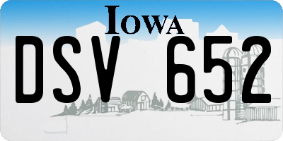 IA license plate DSV652